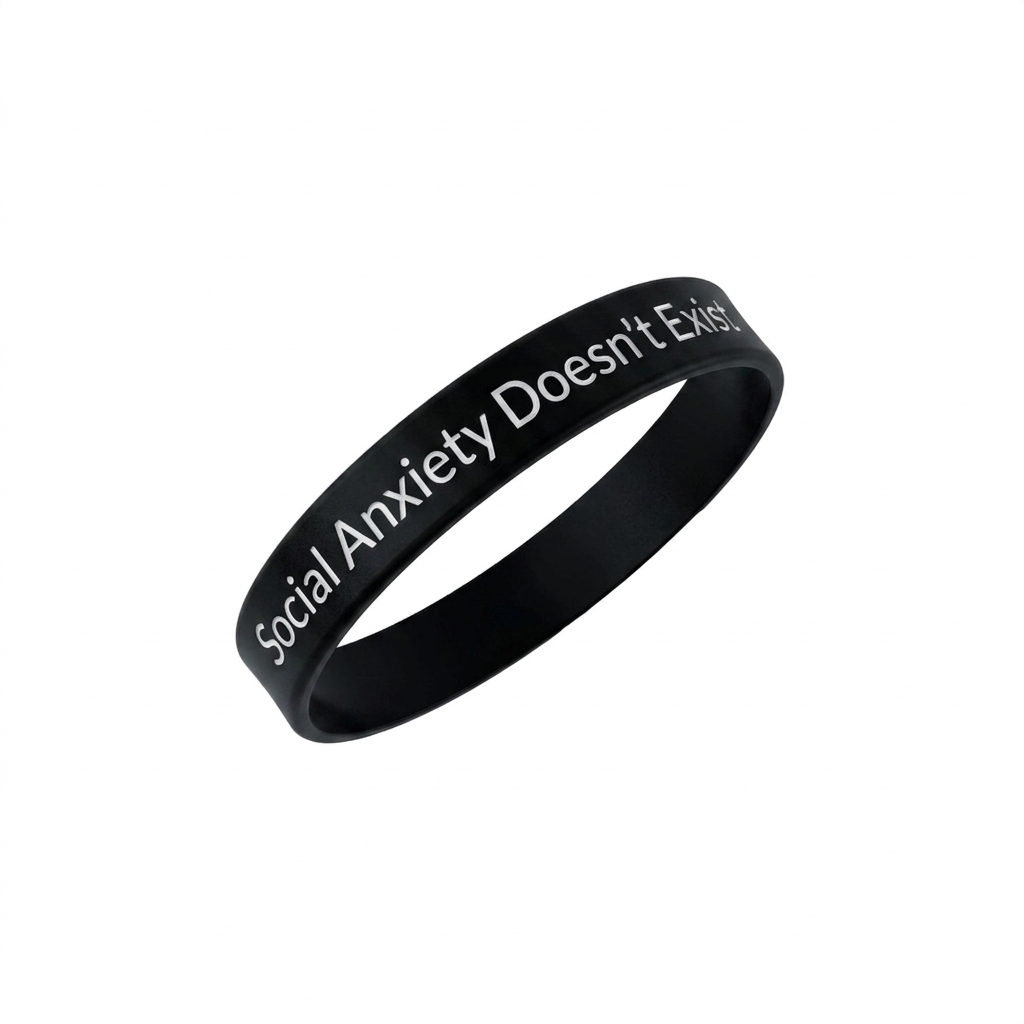 BLACK Social Anxiety Doesn't Exist Wristband